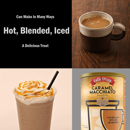 Caffe D Vita Caramel Macchiato Premium Coffee Mix 32 Ounce Instant Drink Mix
