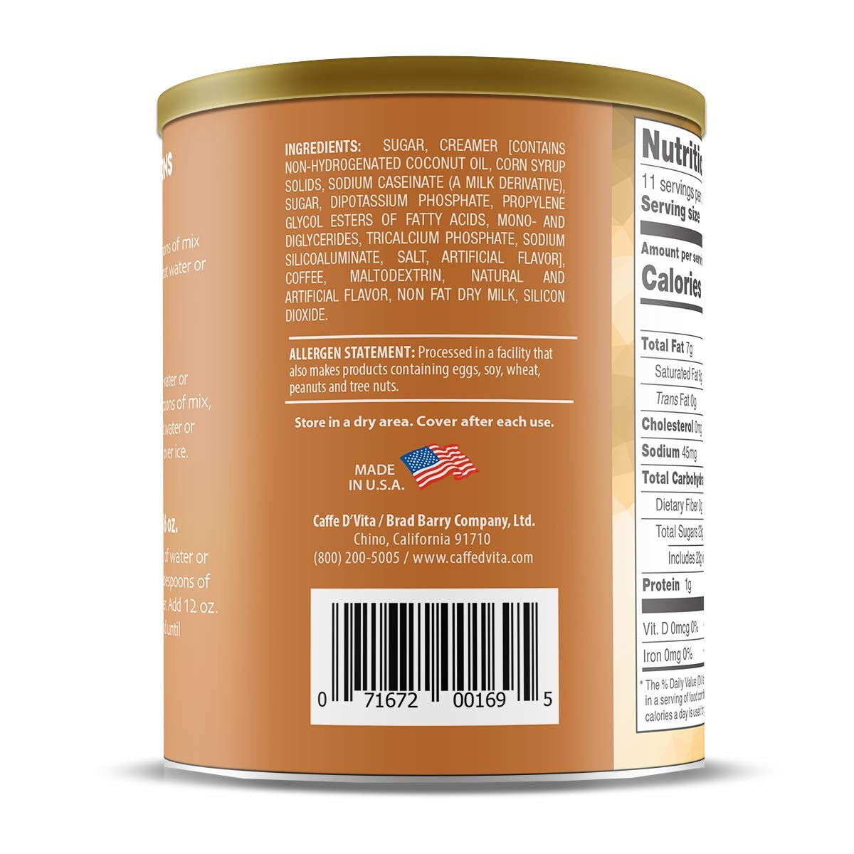 Caffe D Vita Caramel Macchiato Premium Coffee Mix 32 Ounce Instant Drink Mix
