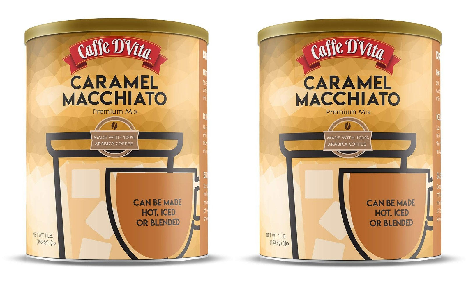Caffe D Vita Caramel Macchiato Premium Coffee Mix 32 Ounce Instant Drink Mix