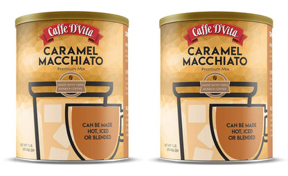 Caffe D Vita Caramel Macchiato Premium Coffee Mix 32 Ounce Instant Drink Mix