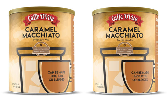 Caffe D Vita Caramel Macchiato Premium Coffee Mix 32 Ounce Instant Drink Mix