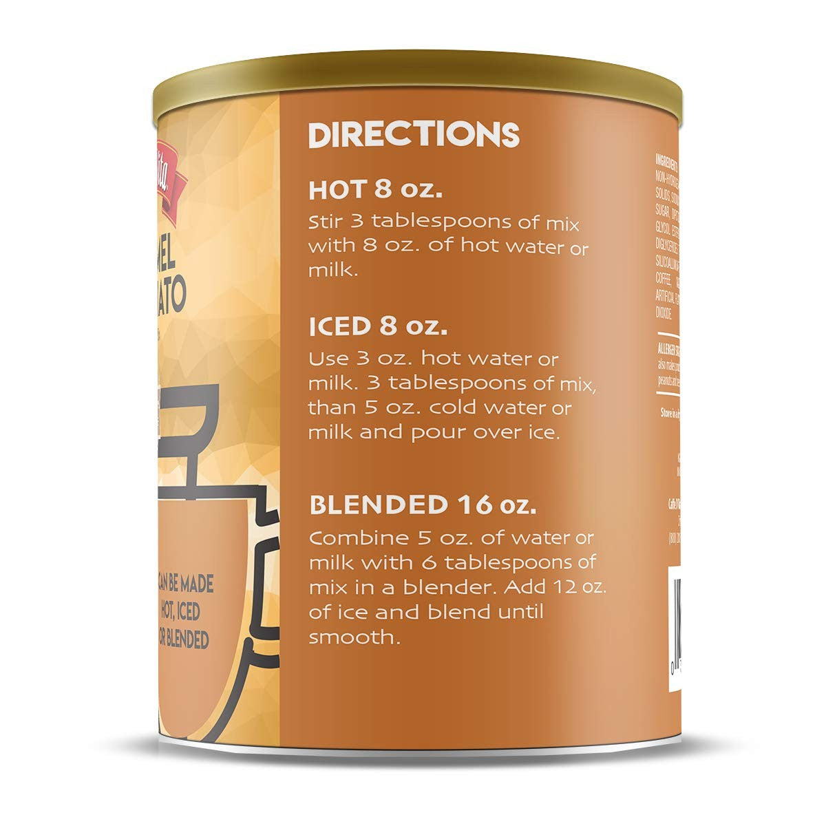 Caffe D Vita Caramel Macchiato Premium Coffee Mix 32 Ounce Instant Drink Mix